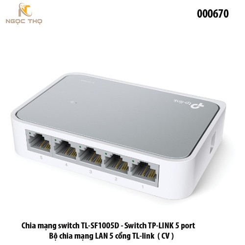 Switch TP-Link TL-SF1005D – Bộ Chia Mạng 5 Cổng 10/100Mbps – Vỏ Nhựa Nhỏ Gọn – Tiết Kiệm Điện – Hàng Chính Hãng