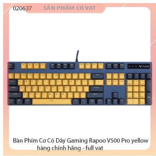 Bàn Phím Cơ Rapoo V500 Pro Yellow Blue - hàng chính hãng - full vat
