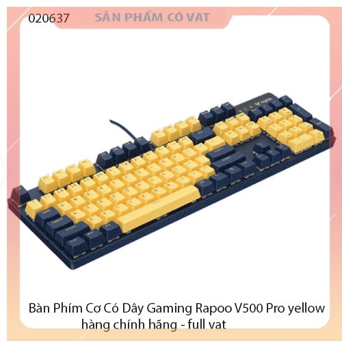 Bàn Phím Cơ Rapoo V500 Pro Yellow Blue - hàng chính hãng - full vat