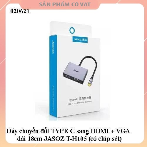 Cáp chuyển USB Type C sang HDMI và VGA JASOZ T-H105