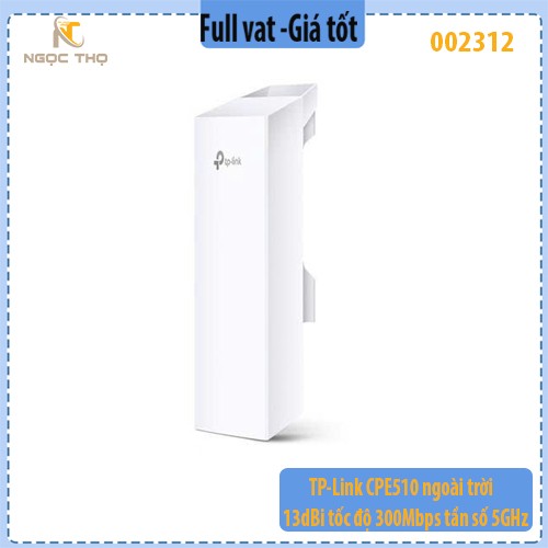 “TP-Link CPE510 | Thiết Bị Phát WiFi Ngoài Trời 13dBi – 300Mbps – 5GHz – Phù Hợp Cầu Thang Máy, Hành Lang, Camera