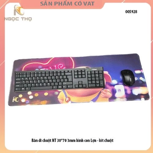 Bàn di chuột NT 30*70 3mm hình con Lợn - lót chuột
