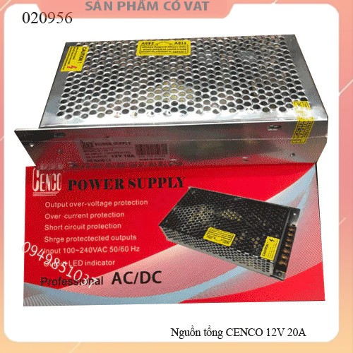 Nguồn tổng 12V 20A Supply - full vat