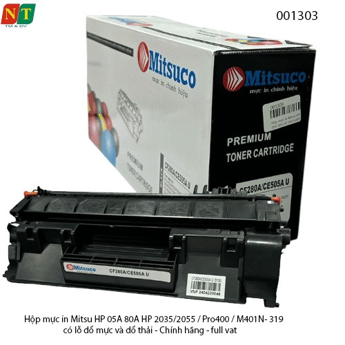 Hộp Mực In Mitsuco HP CE505A / CF280A / Canon CRG-319 (Mực 05A – 80A – Có lỗ đổ mực & đổ thải – Chính hiệu – Full VAT