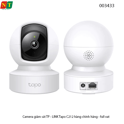Camera Wi-Fi TP-Link Tapo C212 – 3MP 2K, quay quét 360°, IR 10m, đàm thoại 2 chiều – Chính hãng – Full VAT – BH 24T