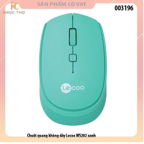 Chuột quang không dây Lecoo WS202 xanh - hàng chính hãng - full vat