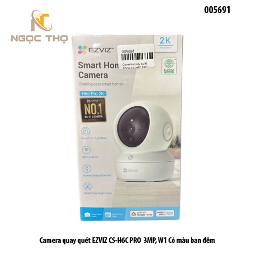 Camera Quay Quét EZVIZ CS-H6C Pro 3MP – Ban Đêm Có Màu – Đàm Thoại 2 Chiều – Chính Hãng – Full VAT