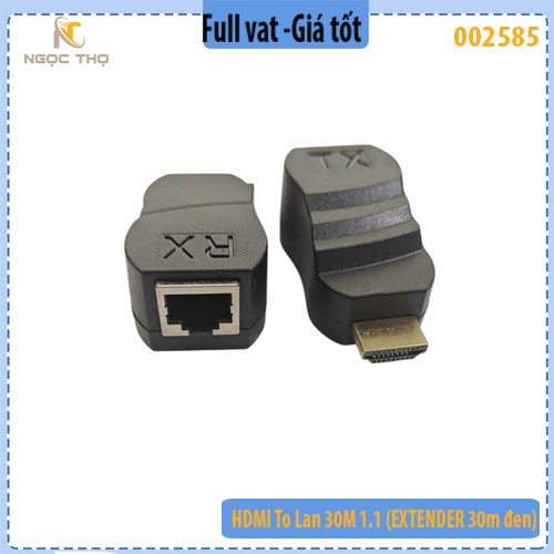 Bộ chuyển đổi HDMI to LAN 30m – Kéo dài HDMI qua cáp mạng Cat5e/Cat6 – Hỗ trợ Full HD 1080p - full vat