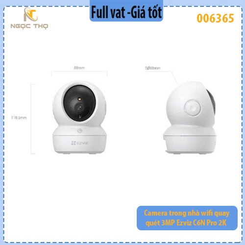 Camera Trong Nhà Ezviz C6N Pro 2K (3MP) – Quay Quét 340° – Theo Dõi Thông Minh – Đàm Thoại 2 Chiều – Full VAT