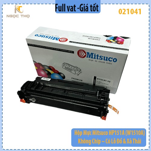 Hộp Mực Mitsuco HP151A (W1510A) – Không Chip – Có Lỗ Đổ & Xả Thải – Dùng Cho HP Pro 4003 / 4103 – Bản In Đậm Nét