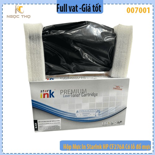 Hộp Mực In StarInk HP CF276A - Hộp mực 76A không chíp - Có lỗ đổ mực và đổ thải - Hàng chính Hiệu- Full Vat