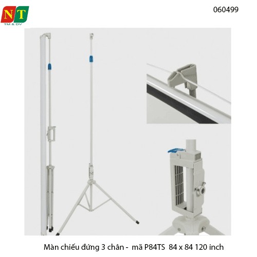 Màn chiếu 3 chân DALITE P84TS 120” (84×84 | 2.13×2.13m) – Tỷ lệ 1:1 – Matte White – Chính hãng – Full VAT