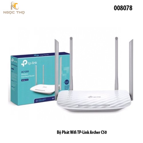 Bộ Phát WiFi TP-Link Archer C50 – Router WiFi Chuẩn AC1200 Dual Band – 4 Ăng-ten Ngoài – Sóng Mạnh - hàng chính hãng.