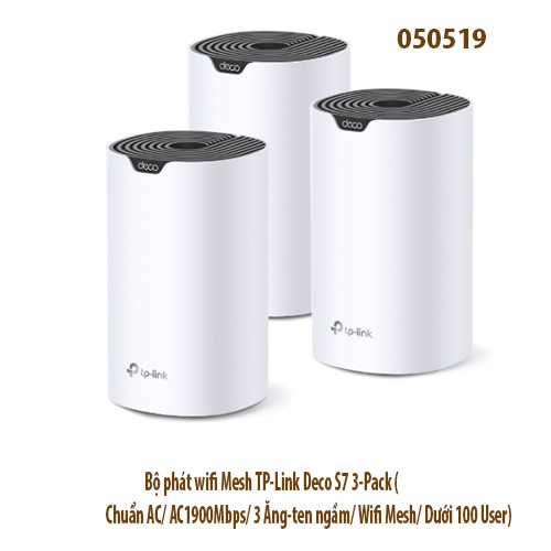 Bộ Phát Wi-Fi Mesh TP-Link Deco S7 (3-Pack) – Chuẩn AC1900Mbps – 3 Ăng-ten Ngầm – Hỗ Trợ Dưới 100 thiết bị
