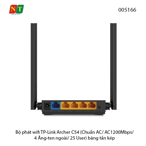 Bộ phát wifi Router Wi-Fi TP-Link Archer C54 – AC1200 Dual Band (300 + 867 Mbps) – 4 ăng-ten, MU-MIMO – Chính hãng