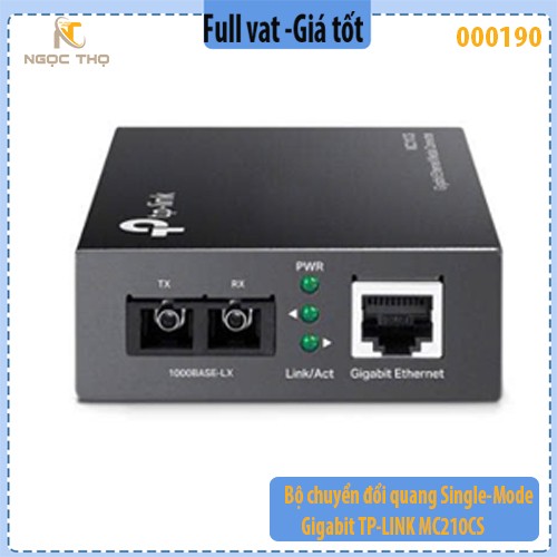 Bộ chuyển đổi quang điện TP-Link MC210CS – Single-Mode Gigabit – SC – 15km - Hàng chính hãng – Full VAT – Cắm là chạy
