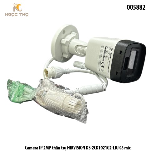 Camera IP HIKVISION DS-2CD1021G2-LIU – 2MP Full HD – thân trụ ngoài trời – có mic – Smart Hybrid Light – H.265+