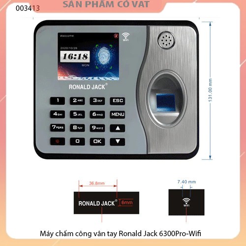 Máy chấm công vân tay Ronald Jack 6300Pro-Wifi - Full vat (Hỗ trợ cài đặt qua ultraview)