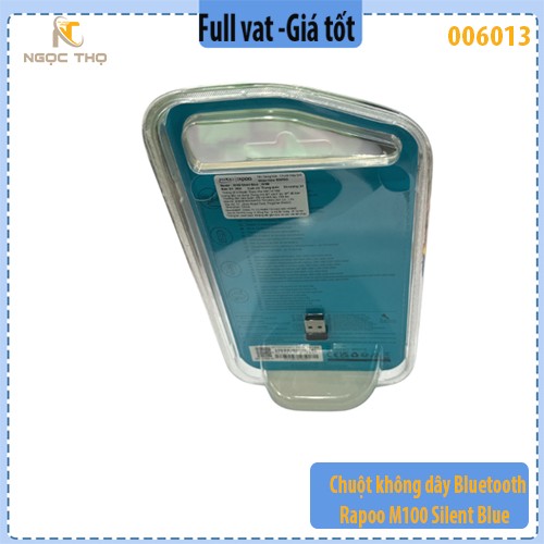 Chuột không dây Bluetooth Rapoo M100 Silent Blue – 2.4GHz + Bluetooth 4.0 – Silent Click – Hàng chính hãng – Full VAT