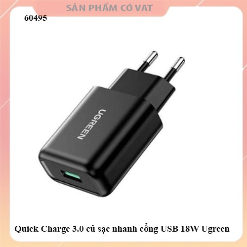 Quick Charge 3.0 củ sạc nhanh cổng USB 18W Ugreen