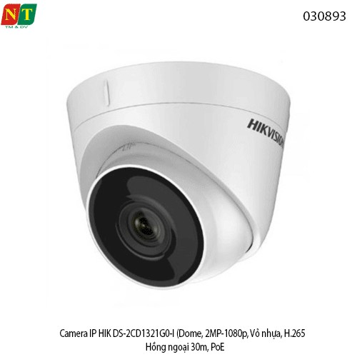 Camera IP Hikvision DS-2CD1321G0-I – Dome 2MP Full HD, H.265+, hồng ngoại 30m, PoE, IP67 - chính hãng - full vat