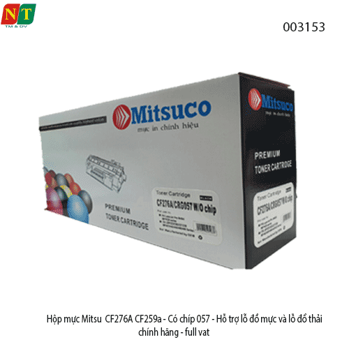 Hộp mực Mitsuco CF276A / CF259A – Có chip 057 / 76A – Hỗ trợ lỗ đổ mực & đổ thải – Full VAT