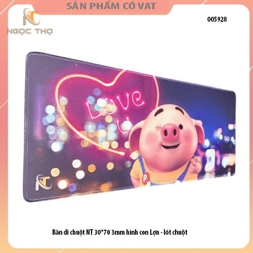 Bàn di chuột NT 30*70 3mm hình con Lợn - lót chuột