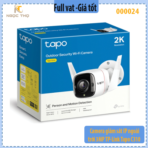 Camera IP ngoài trời TP-Link Tapo C310 – 3MP (2304×1296) – Wi-Fi/LAN – IR 30m – Đàm thoại 2 chiều - chính hãng