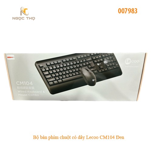 Bộ bàn phím chuột có dây Lecoo CM104 Đen – Đơn giản, bền bỉ, giá siêu tốt, full VAT