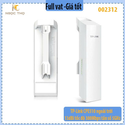 “TP-Link CPE510 | Thiết Bị Phát WiFi Ngoài Trời 13dBi – 300Mbps – 5GHz – Phù Hợp Cầu Thang Máy, Hành Lang, Camera