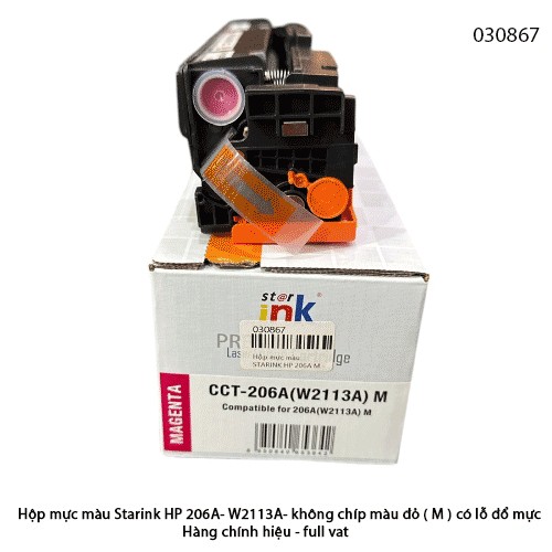 Hộp mực màu Starink HP 206A – W2110A / W2111A / W2112A / W2113A  Không chip – Có lỗ đổ mực – Hàng chính hiệu – Full VAT