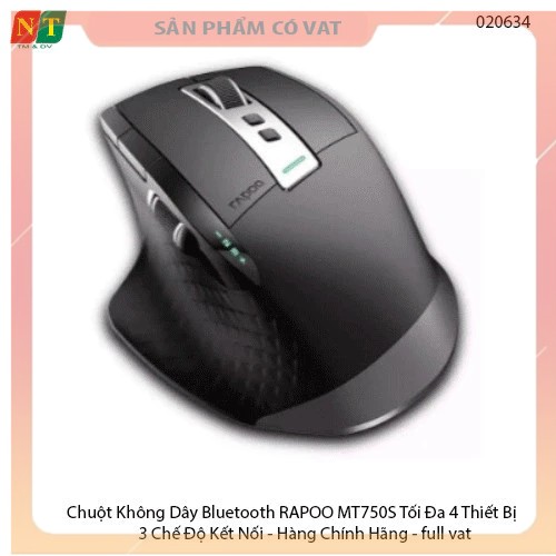 Chuột Không Dây Bluetooth RAPOO MT750S Tối Đa 4 Thiết Bị 3 Chế Độ Kết Nối - Hàng Chính Hãng
