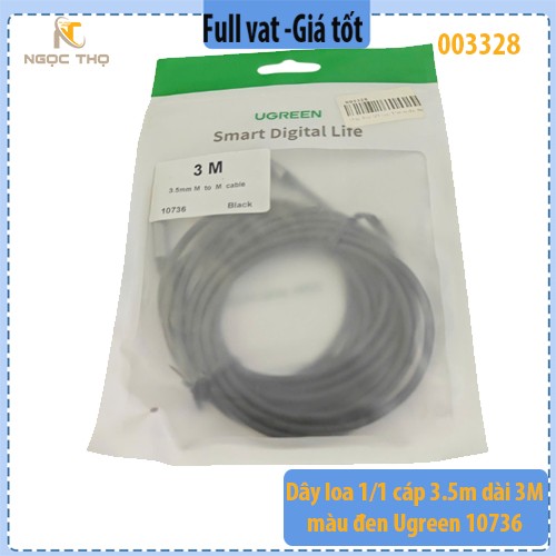 Dây loa 1/1 cáp 3.5m dài 3M màu đen Ugreen 10736 - hàng chính hãng - full vat