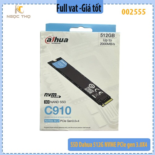 Ổ cứng SSD DAHUA C910N 512GB M.2 NVMe PCIe Gen 3×4 – Chính hãng – Full VAT