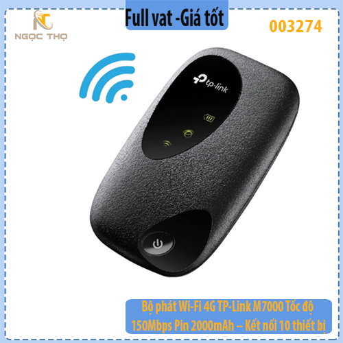 Bộ phát Wi-Fi Di Động 4G LTE TP-Link M7000 – 150Mbps – Pin 2000mAh - Hàng chính hãng – Full VAT