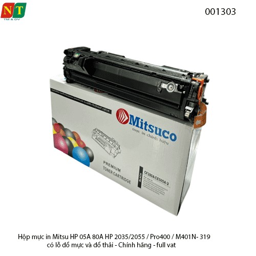 Hộp Mực In Mitsuco HP CE505A / CF280A / Canon CRG-319 (Mực 05A – 80A – Có lỗ đổ mực & đổ thải – Chính hiệu – Full VAT