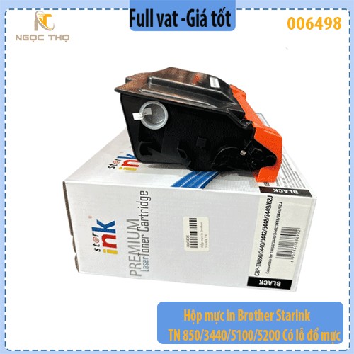 Hộp mực in Brother Starink TN 850 / 3440 / 5100 / 5200 có lỗ đổ mực - Hàng chính hiệu - full vat