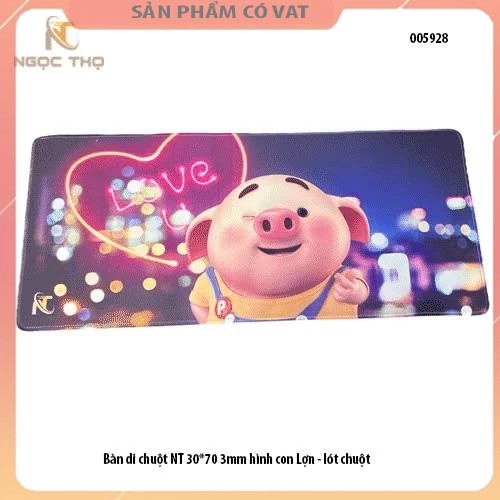 Bàn di chuột NT 30*70 3mm hình con Lợn - lót chuột