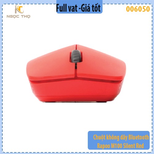 Chuột không dây Bluetooth Rapoo M100 Silent Red – 2.4GHz + Bluetooth 4.0 – Silent Click – Hàng chính hãng – Full VAT