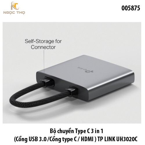 Bộ chuyển Type C 3 in 1 (Cổng USB 3.0 /Cổng type C / HDMI ) TP-LINK UH3020C  Hỗ trợ 4K@60Hz – Cắm là chạy