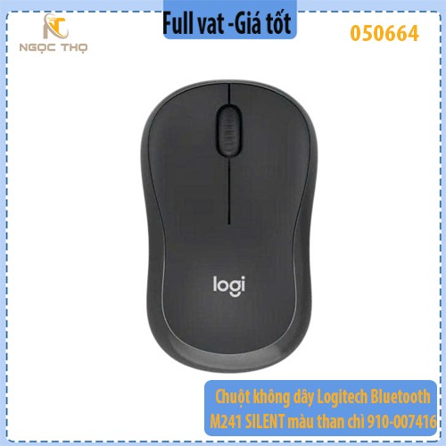 Chuột Không Dây Logitech M241 Silent Bluetooth – Graphite (Than chì) – Siêu êm, giảm 90% tiếng ồn – Hàng chính hãng