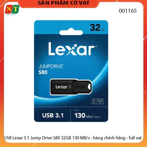 USB Lexar 3.1 Jump Drive S80 32GB 130 MB/s - hàng chính hãng - full vat