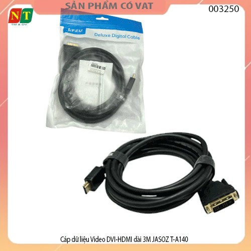 Cáp dữ liệu Video DVI 24+1 to HDMI dài 3M JASOZ T-A140 - Bộ chuyển đổi DVI 24+1 to HDMI dài 3M JASOZ T-A140 - full vat