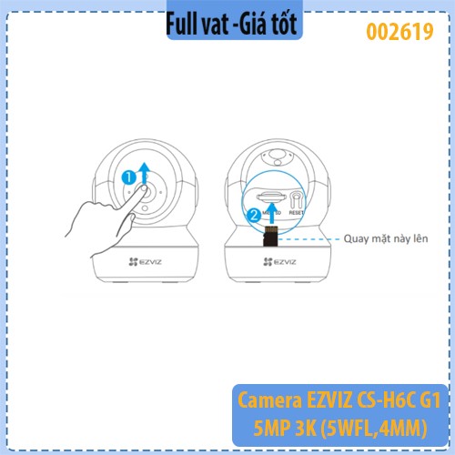 Camera EZVIZ CS-H6C G1 3K (5MP) – Quay quét 360° – Có màu ban đêm – Đàm thoại 2 chiều – Chính hãng – Full VAT