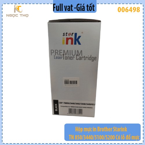 Hộp mực in Brother Starink TN 850 / 3440 / 5100 / 5200 có lỗ đổ mực - Hàng chính hiệu - full vat