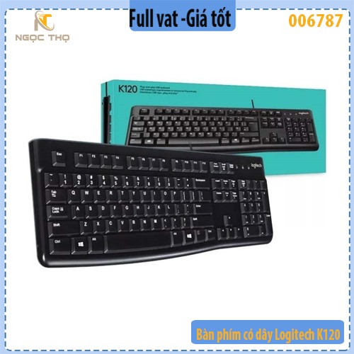 Bàn phím có dây Logitech K120 – USB – Full size – Gõ êm – Chính hãng | Full VAT
