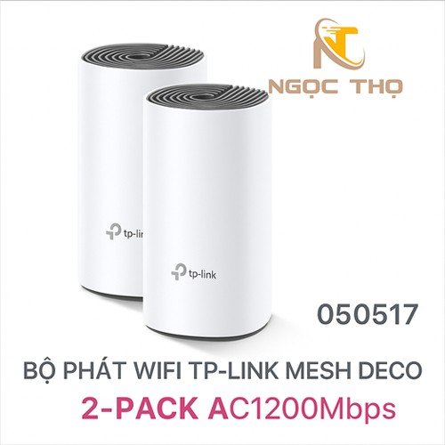 Bộ phát Wi-Fi Mesh TP-Link Deco E4 (2-Pack) – chuẩn AC1200Mbps – phủ sóng 280–300m² – hỗ trợ 50 thiết bị – chính hãng