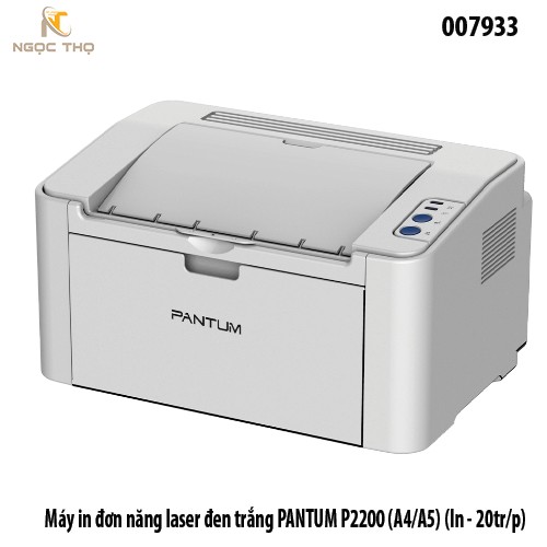 Máy in laser đơn năng đen trắng Pantum P2200 – Máy in laser đen trắng 20ppm, kết nối USB – Chính hãng