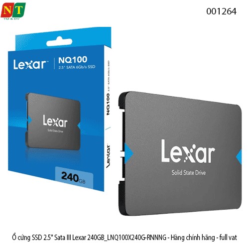 Ổ cứng SSD 2.5" SATA III Lexar 240GB – LNQ100X240G-RNNNG  Hàng chính hãng – Full VAT