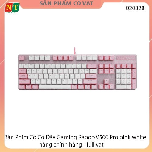 Bàn Phím Cơ Có Dây Gaming Rapoo V500 Pro pink white - hàng chính hãng - full vat
